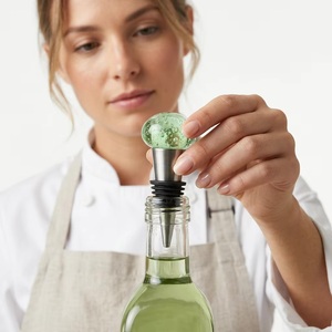 Tapón Metálico para Botellas con Burbuja de Vidrio en la Parte Superior, Cierre Hermético para Botellas de Vino - Product Image 1