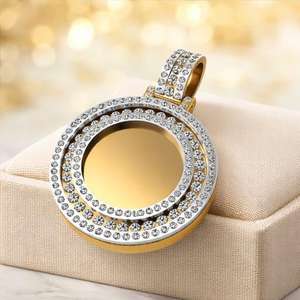 SHRAMAN DIAMOND Collar con Colgante Hip Hop de Plata 925 y Moissanita, Chapado en Oro, con Dijes Personalizados con Foto de Miembro de la Familia - Product Image 4