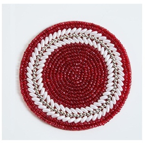 Designer Beaded Coaster Set of 4 <b>Coffee</b> Mug Tea Cup Drink Glass Dining <b>Table</b> Use Coaster Ideal use for Home Office Festive Decor - Product Image 4