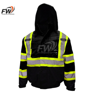 Customized Waterproof <b>Canvas</b> Winter Engineering Hi Vis Safety High Visibility Reflective Recycled Puffer <b>Jackets</b> Unisex - Product Image 1