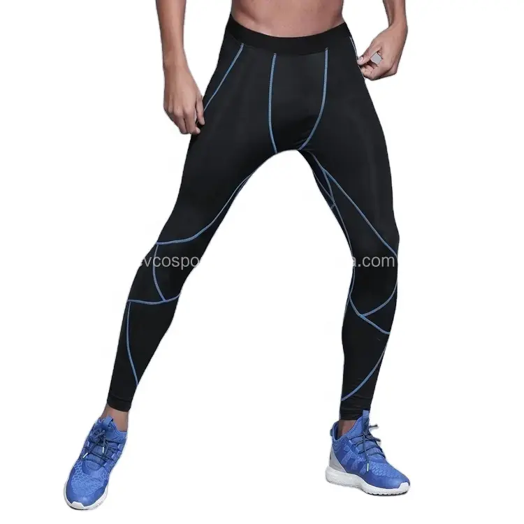 Mallas deportivas para correr para hombre, mallas elásticas ajustadas de secado rápido para gimnasio para hombre, pantalones de chándal con costuras en contraste sin bolsillos
