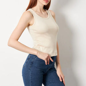 Nouveau débardeur d'été pour femme – Meilleur design, décontracté, manches courtes, grande taille, respirant, séchage rapide, anti-boulochage, logo uni sur le devant, en jersey - Product Image 3