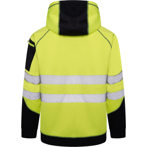 เสื้อฮู้ดสะท้อนแสงแบบใหม่ รุ่น Class 2 สีเหลืองดำ พร้อมฮู้ดและกระเป๋า - Product Image 4