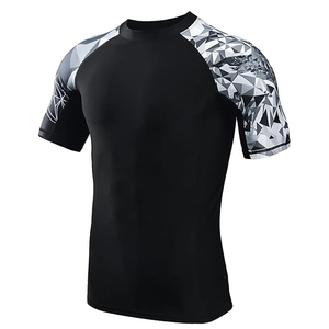 Men Athletic <b>Compression</b> T <b>Shirt</b> Rash Guard Short Sleeve UV Protection Swim <b>Shirt</b> Quick Dry Bulk Supplier - Product Image 1