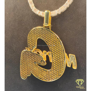 Custom Crown "G MONEY " Pendant <b>Iced</b> <b>Out</b> Moissanite Diamond Hip Hop Necklace Luxury Bling <b>Chain</b> - Product Image 4