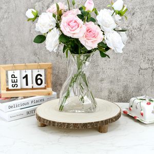 Base de Madera para Pastel con Patas - Bandeja de Madera de 10-11 Pulgadas para Servir en Bodas, Fiestas y Exhibiciones Elegantes de Postres - Product Image 1