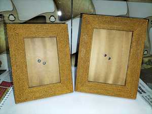 Rectangle Metal Photo <b>Frame</b> with <b>Black</b> Patterned Border and Brass Cladding Durable Home Decoration - Product Image 3