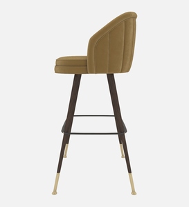 Elegant PU Leather <b>Adjustable</b> <b>Bar</b> <b>Stool</b> Light Brown Color Modern Luxury Counter Height Kitchen Furniture Metal Base Upholstered - Product Image 2