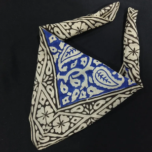 Foulard carré ethnique en coton fait main Naaz Textile, imprimé à la main, motif floral, ensemble cravate et bandeau pour le cou, doux pour la peau, idéal pour l'été - Product Image 5