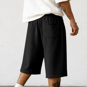 Pantalones Cortos Deportivos para Hombre, Personalizados con Logotipo, Color Sólido, Tejido Grueso, Casuales, Holgados, con Cordón Ajustable, de Lona, Tejidos, Talla Grande - Product Image 2
