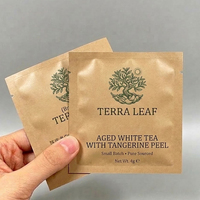 Sachet d'emballage thermoscellé en aluminium à trois soudures pour sachets de thé, thé en vrac, café, imprimé sur mesure avec encoche de déchirement