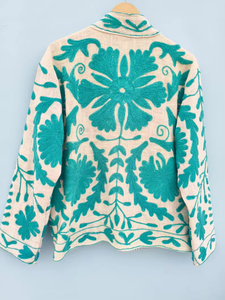 Chaqueta Bomber Unisex Bordada a Mano, de Algodón Transpirable, para Invierno/Otoño, con Diseño Floral Bohemio, Precio al por Mayor - Product Image 3