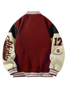 High Quality 100% Cotton Men's Red Varsity <b>Jacket</b> Embroidered Letter Patch Design Eco-Friendly Breathable <b>Summer</b> High Street - Product Image 6