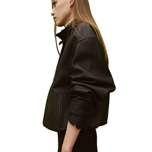 Women Genuine <b>Leather</b> <b>Long</b> <b>Jacket</b> Ladies Stylish Full-Length Black Slim Fit Zip-Up Customized Logo Factory Wholesale - Product Image 3