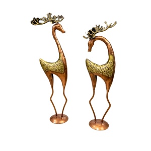 Decoración de Boda y Diwali con Diseño Vertical de Metal de Pareja de Ciervos Imperiales, Estilo Art Deco, Móvil y de Varias Piezas - Product Image 1