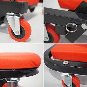 Sedile Girevole Regolabile 3-in-1 da 36 Pollici, Capacità 450 Libbre, 6 Ruote, Pieghevole, con Freno, per Riparazioni Auto - Product Image 4