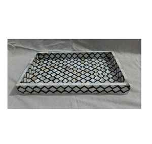 Plateaux de service et de rangement modernes de luxe en résine et nacre pour mariage, Ramadan, Aïd, fêtes, plateau rectangulaire pour table - Product Image 6