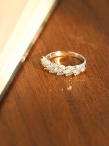 Feather Shapes Marquise Cut Moissanite Stacking Bridal Band <b>Ring</b> 925 Silver Fine <b>Proposal</b> Gift For Engagement Wedding Charm - Product Image 3