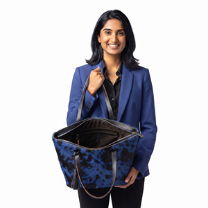 Sac fourre-tout en cuir de vachette à poils pour femme, sac à main à bandoulière avec fermeture éclair, qualité supérieure - Product Image 4