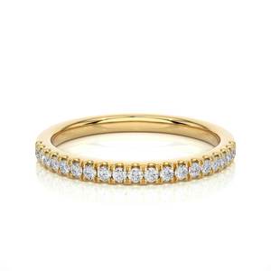 เพชรสร้างในห้องปฏิบัติการ ทรงกลมเจียระไนบริลเลียนท์ ทองคำแท้ 10K 14K 18K ชุบทองคำแท้ แหวนเพชรเต็มวงหรูหรา คุณภาพพรีเมียม ลดราคา - Product Image 1