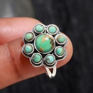 Arizona Turquoise 925 Sterling Silver Women's Wedding Ring Luxury Handmade Bezel Setting Natural Customizable Jewelry Gemstone - Product Image 2