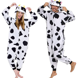 Pijama enterizo de forro polar con capucha y cremallera frontal de manga larga para mujer, diseño de tiburón, estilo de dibujos animados, ropa cómoda para invierno - Product Image 5