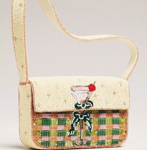 Customized Golf Theme Seed Beaded Embroidery Women Shoulder <b>Bag</b> Mixed Colors Letterpress Printed Sports Event Party Festive - Product Image 2