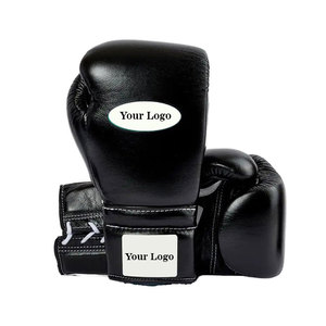 DAIZEN STAR Customizable Black Leather Boxing Gloves Lace-Up Wrist Closure High Quality Adjustable Wrist <b>Strap</b> Custom Logo - Product Image 1