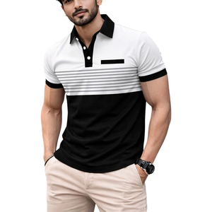 T-shirts Polo Rayés Oversize à Manches Courtes pour Hommes – Personnalisables avec Logo – Vente en Gros – Tenues Décontractées, de Sport (Gym, Tennis, Basketball) et Vintage - Product Image 1