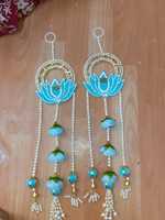 Nouveauté : Décoration murale/porte artisanale écologique traditionnelle Lotus Shubh Labh pour Diwali, Puja, décoration de la maison, cadeau pour les invités