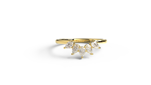 Luxury 18K Gold Pear Shaped Diamond <b>Ring</b> Curved Wedding Band Cluster Crown <b>Stacking</b> Engagement <b>Ring</b> Fine Jewelry Gift for Women - Product Image 1