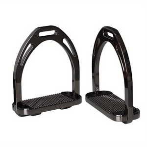 อานม้าอะลูมิเนียมอัลลอยด์สไตล์อังกฤษพร้อมฐานกันลื่นสแตนเลสกว้าง 120 มม. และพื้นผิวเคลือบ - Product Image 1