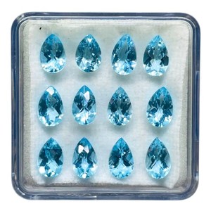 Topacio azul suizo natural, corte pera, piedras sueltas de 5x7 mm, facetadas y calibradas, para la elaboración de joyas, topacio azul genuino. - Product Image 1