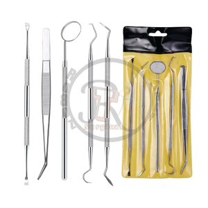Kit de 5 piezas para limpieza dental: lupa, espejo, raspador de dientes, espátula y equipo para el cuidado bucal - Product Image 1