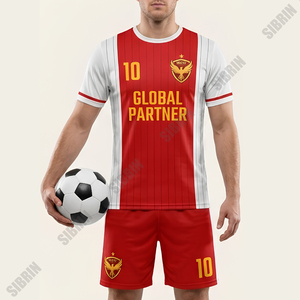 Ensemble d'uniformes de football personnalisés sublimés SIBRIN |   Maillots et shorts d'équipe Logo Nom Numéro |   Tissu respirant et à séchage rapide 100% polyester - Product Image 1