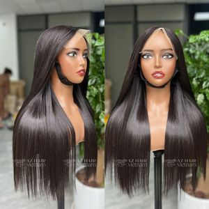 Perruques de cheveux humains du Vietnam 7x7 HD dentelle fermeture Super os perruques droites 300g noeuds blanchis perruque de cheveux vietnamiens bruts dentelle avant - Product Image 6