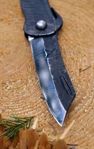 Couteau pliant en acier inoxydable à pointe tombante, lame droite de 0,7 mm d'épaisseur, ouverture par bouton de pouce, couteau de camping - Product Image 6