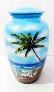Vase en métal de luxe avec impression numérique Dauphin Coucher de soleil Plage, design moderne, portable, capacité personnalisable, pour présentation florale - Product Image 2