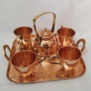 Handcrafted Classic Durable Aluminum Water <b>Teapot</b> with Decorative Brass Handle for Luxury Home and Hotel Use - Product Image 3