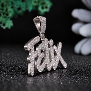 Pendentif Moissanite Felix personnalisé, style Hip Hop, bijoux de luxe pour homme, collier étincelant et tendance - Product Image 4
