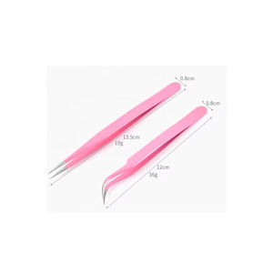 ชุดแหนบสแตนเลสใยไฟเบอร์ทำมือ ทนทาน ป้องกันไฟฟ้าสถิตย์ รุ่นใหม่มาแรง ปลายงอ 45/90 องศา สำหรับต่อขนตา - Product Image 5