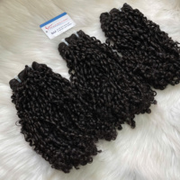 Lots de mèches de cheveux humains bouclés Pixie vietnamiens en gros, super double drawn, doux et rebondissants, extensions vierges brutes en vrac