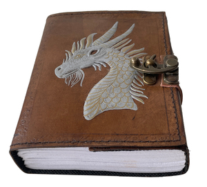 Embossed Genuine Leather Hardcover A5 Journal Dragon Game Thrones <b>Diary</b> Clasp <b>Lock</b> Vintage Shadow <b>Diary</b> - Product Image 2