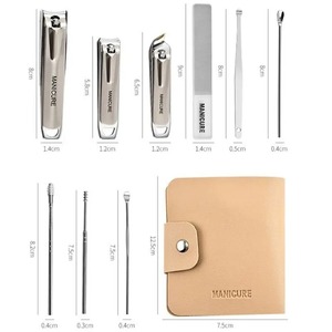 BAFA SURGICAL INSTRUMENTS Juego de 12 Piezas de Acero Inoxidable para Manicura y Pedicura, Kit Portátil de Cortauñas con Bolsa de Almacenamiento para Uñas de los Pies - Product Image 6