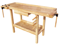 Mesa de Trabajo Multifuncional para Estudiantes, Mesa de Carpintería Fácil de Usar para Jardín de Infancia, Madera de Caucho Sólida para Niños