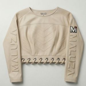 MALUZA INDUSTRIES Top Corto para Mujer, Estilo Urbano, Manga con Estampado Puff, Ropa de Moda Europea Premium - Product Image 1