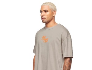 T-shirt en coton personnalisable, écologique, coupe ample pour homme, couleur unie, style streetwear, impression en relief, grammage lourd, logo frontal - Product Image 5