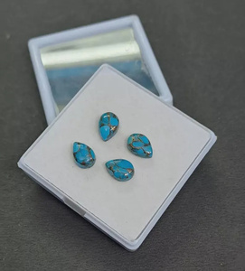 Turquesa azul cobre en forma de pera, cabujón, piedra preciosa suelta para la fabricación de joyas - Product Image 3