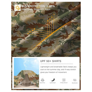 Men's UPF 50+ Sun Protection Hoodie Shirt Long Sleeve Rash Guard <b>SPF</b> Performance Fishing Shirt Lightweight Quick Dry Swim Hiking - Product Image 5