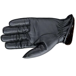 Gants d'hiver en cuir pour femmes, doublés de laine, décontractés, coupe-vent, chauds, pour le cyclisme, vente en gros d'usine, personnalisables OEM - Product Image 3